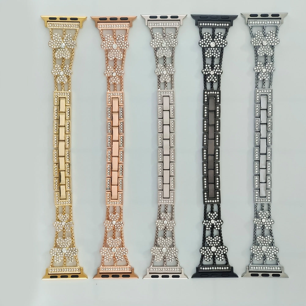 Náramek Flower Sparkling Diamond Link pro Apple Watch