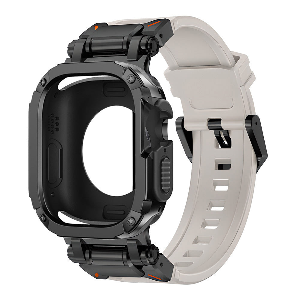 Capa 2 em 1 Explorer Tactical em Borracha Fluoro + TPU + PC para Apple Watch