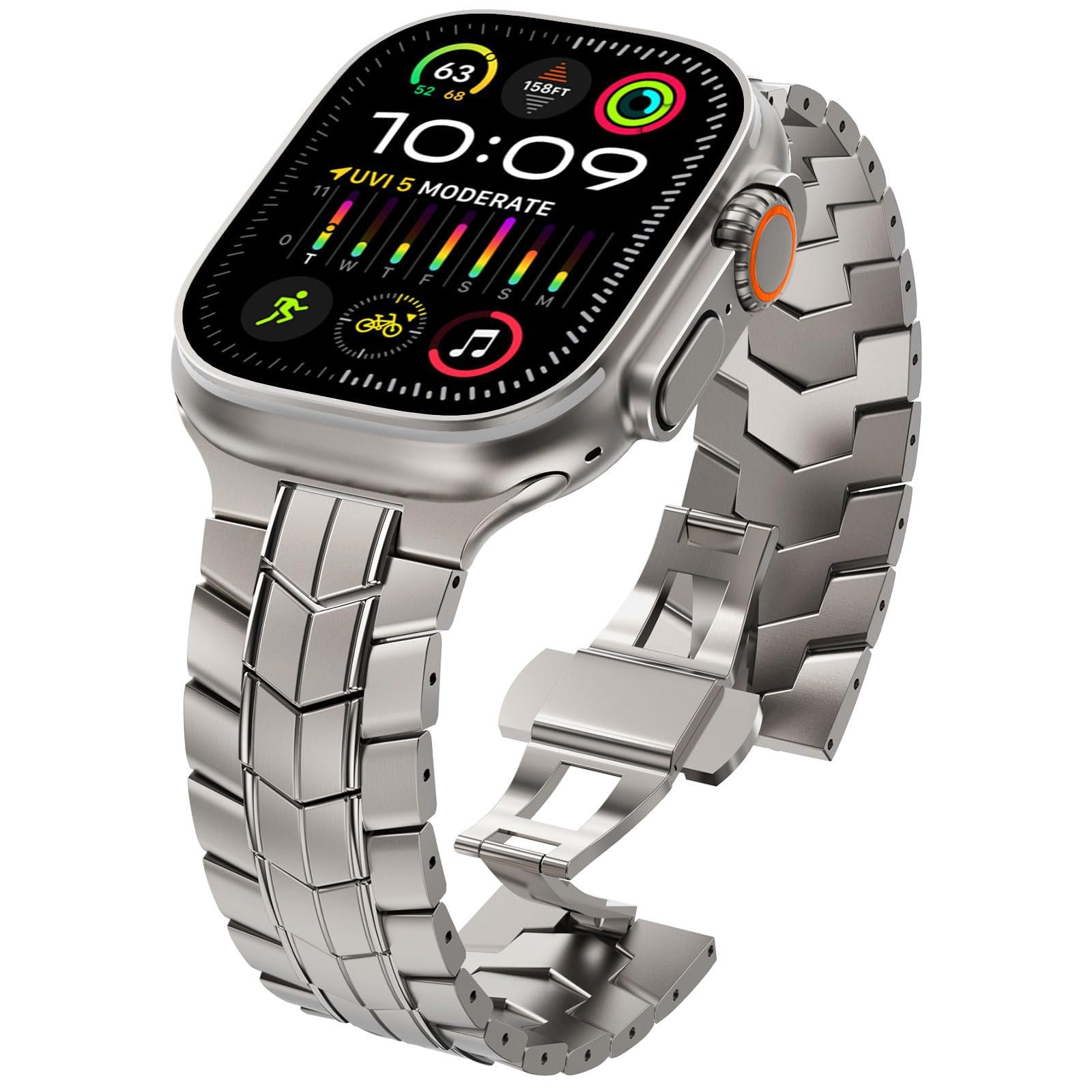 Tali Jam Apple Pelindung Aloi Titanium Logam
