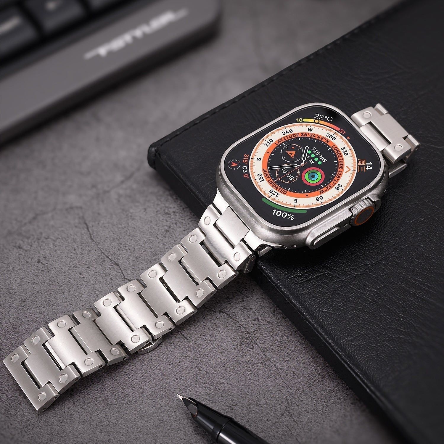 Pulseira Cloud Screw em Aço Inoxidável para Apple Watch