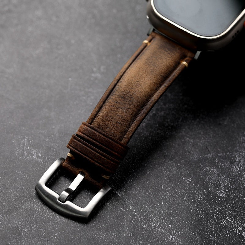 Håndlavet italiensk læderrem til Apple Watch
