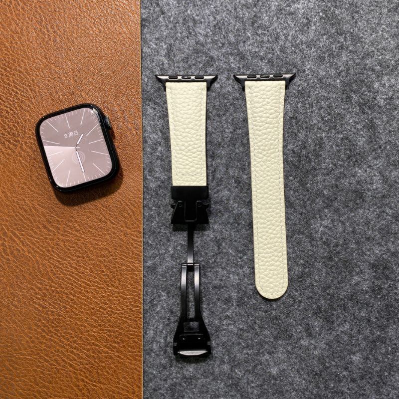Curea din piele cu cataramă magnetică pentru Apple Watch