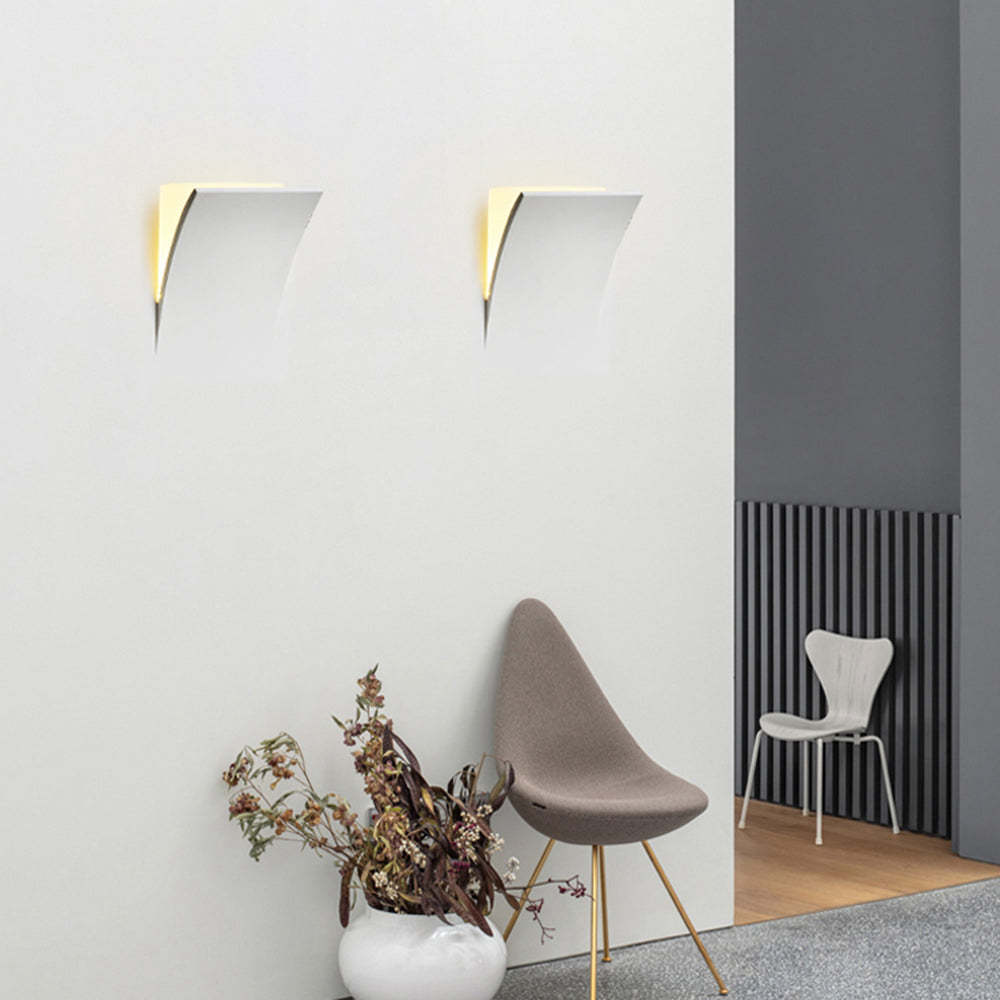 Applique murale encastrée moderne Aria — LED, finition en métal et plâtre, blanche