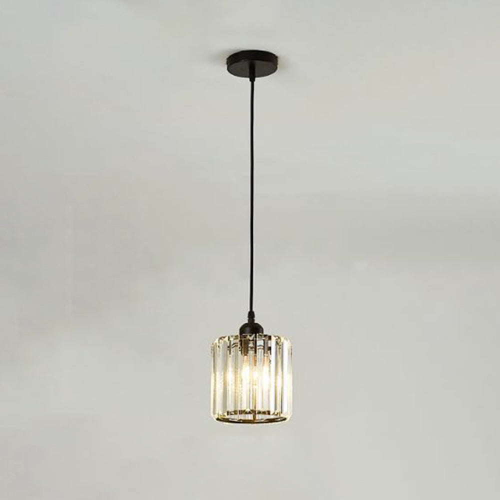 Vina Modern Cluster Cylinder Glass Pendant Light, Black/Gold - Neutralighting