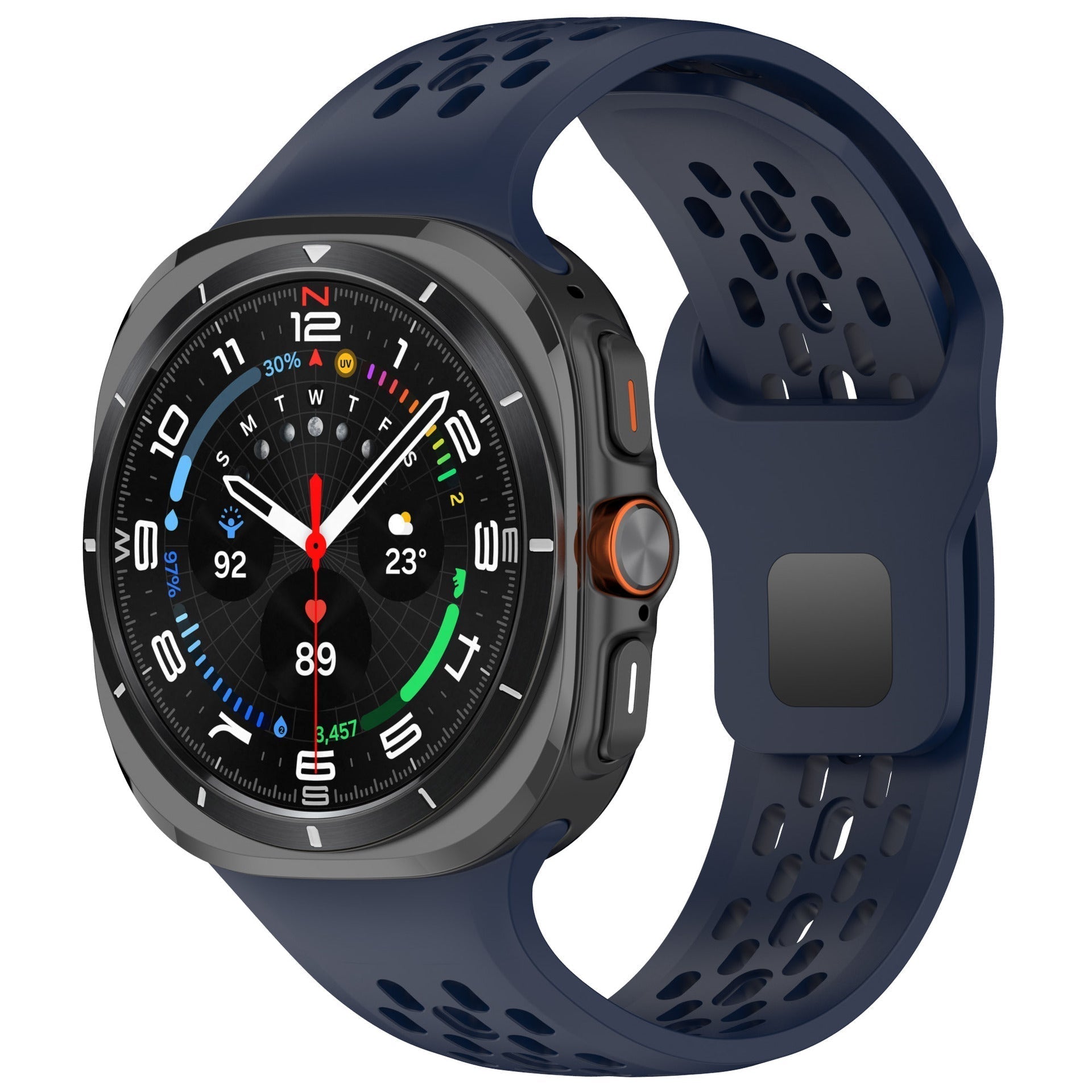 Correia de relógio desportiva em silicone respirável para Samsung Galaxy Watch7 Ultra 47mm