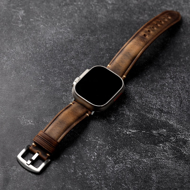 Håndlavet italiensk læderrem til Apple Watch