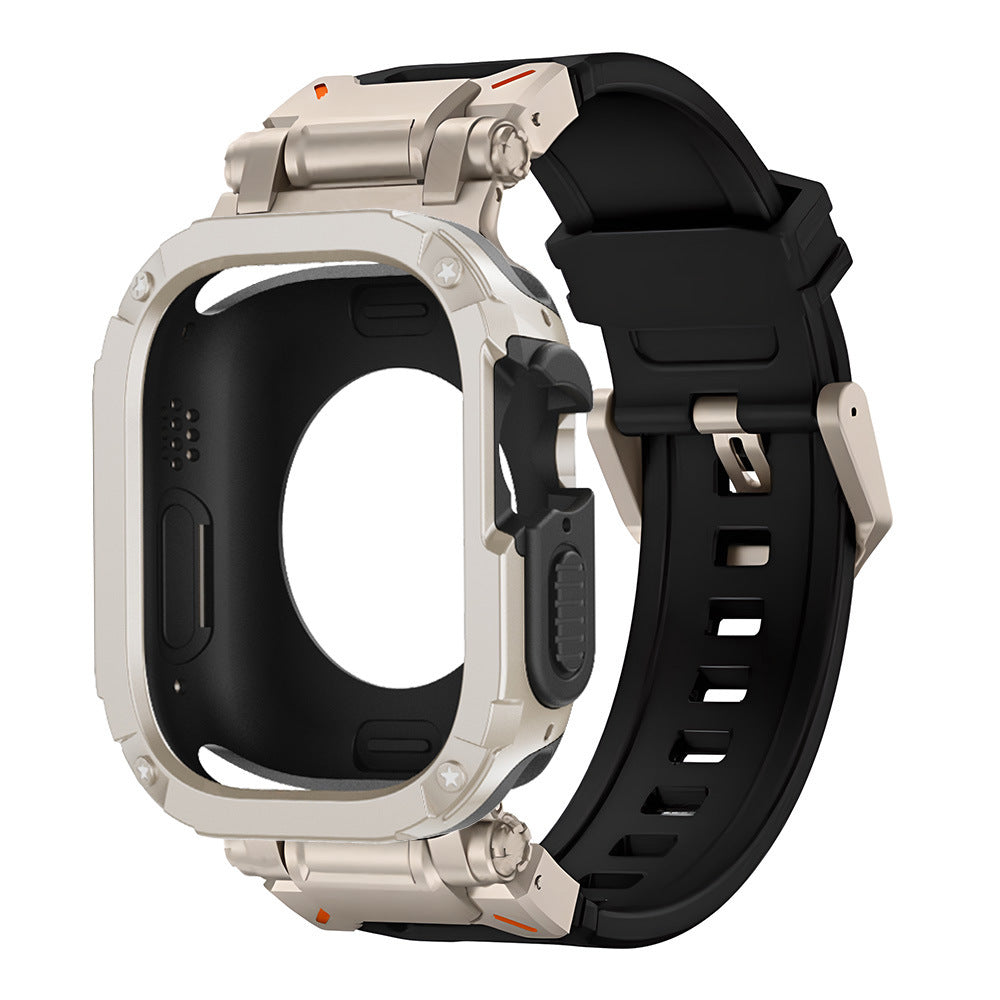 Capa 2 em 1 Explorer Tactical em Borracha Fluoro + TPU + PC para Apple Watch
