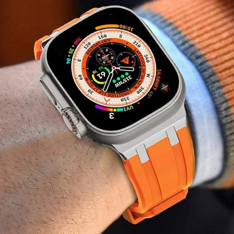 Nova Correia de Silicone XAP Metal Head para Apple Watch