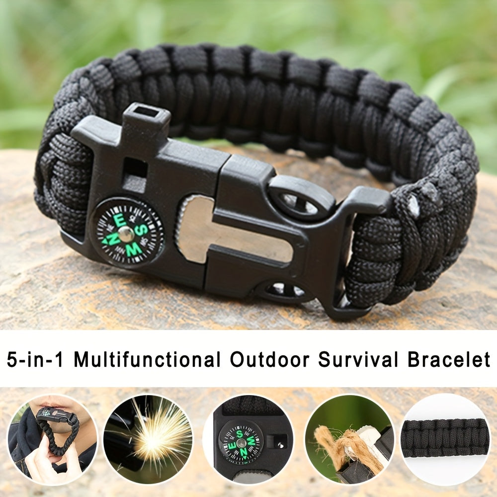 5 az 1-ben túlélő paracord karkötő vészhelyzeti eszközökkel