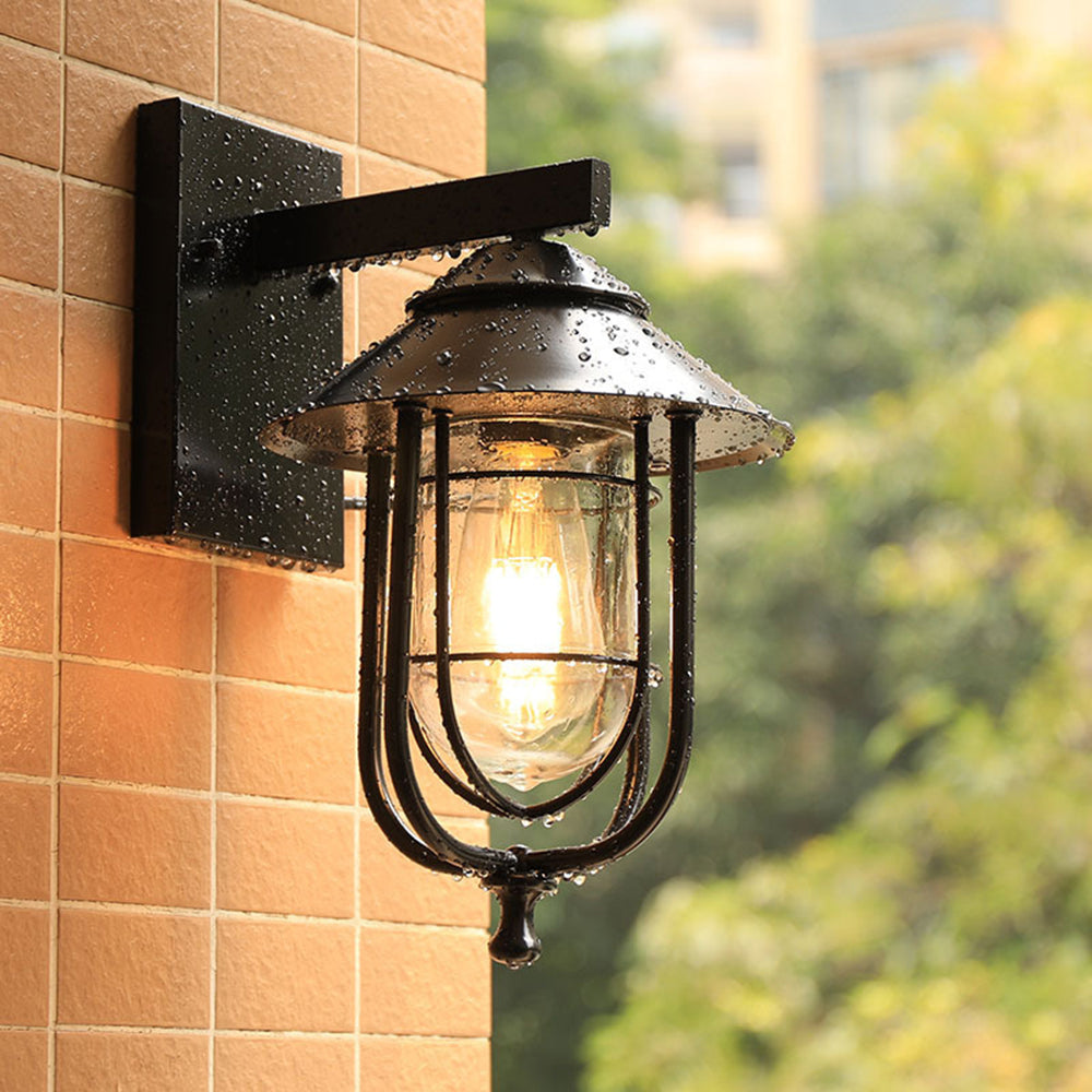 Ray Metal Wall Lamp — Vintage Lantern Design, Black