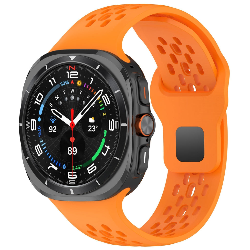 Correia de relógio desportiva em silicone respirável para Samsung Galaxy Watch7 Ultra 47mm