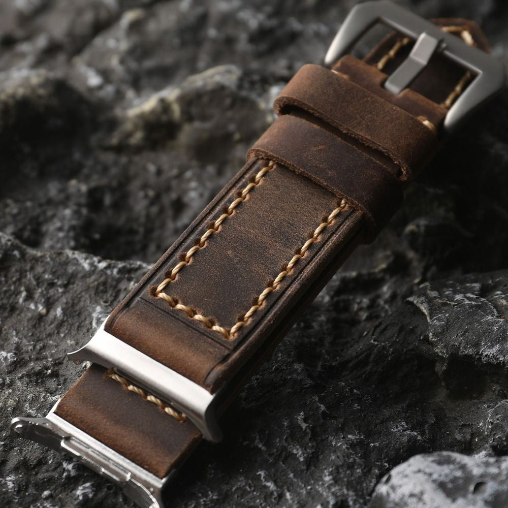 Kézzel készített masszív stílusú Samsung Watch Ultra szíj - Régi barna