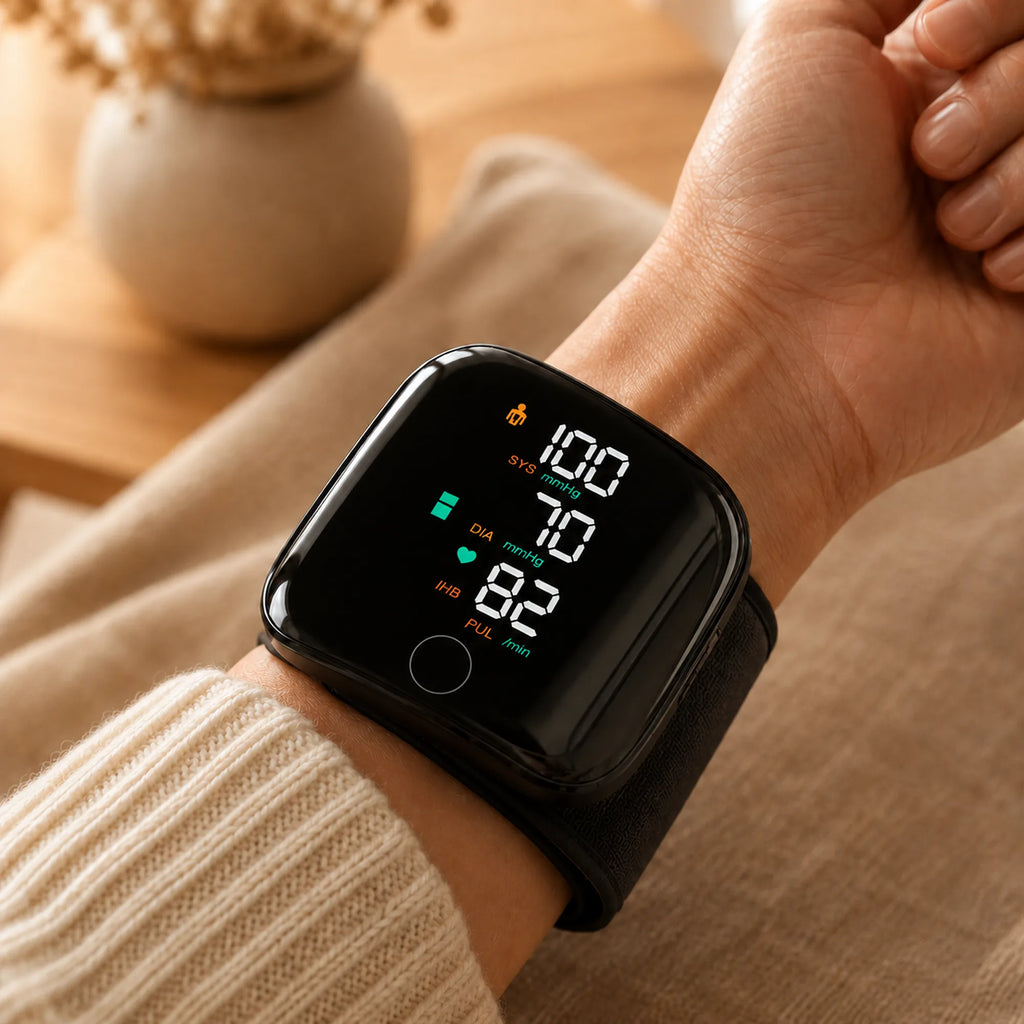 Wrist Blood Pressure Monitor – Voice Readout, 2 Users, USB-C Rechargeable