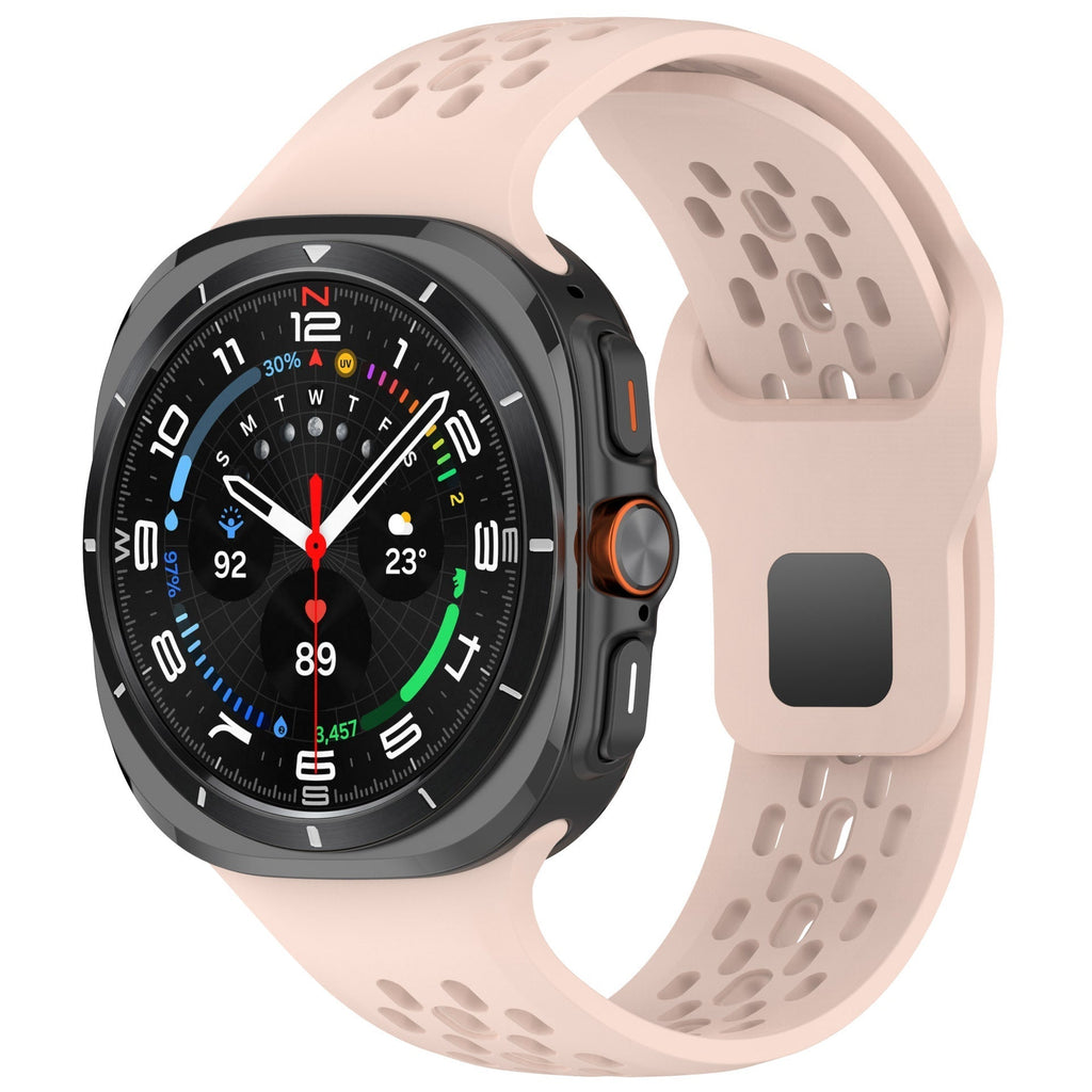 Correia de relógio desportiva em silicone respirável para Samsung Galaxy Watch7 Ultra 47mm
