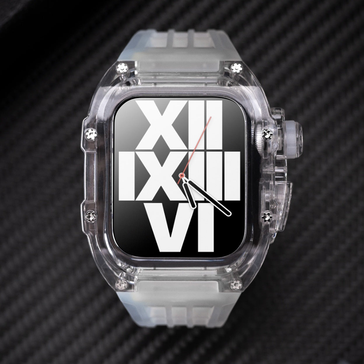 RM V30 Glacier sorozat fluorkarbon gumi átlátszó tok gumiszalag mod készlet Apple Watch-hoz