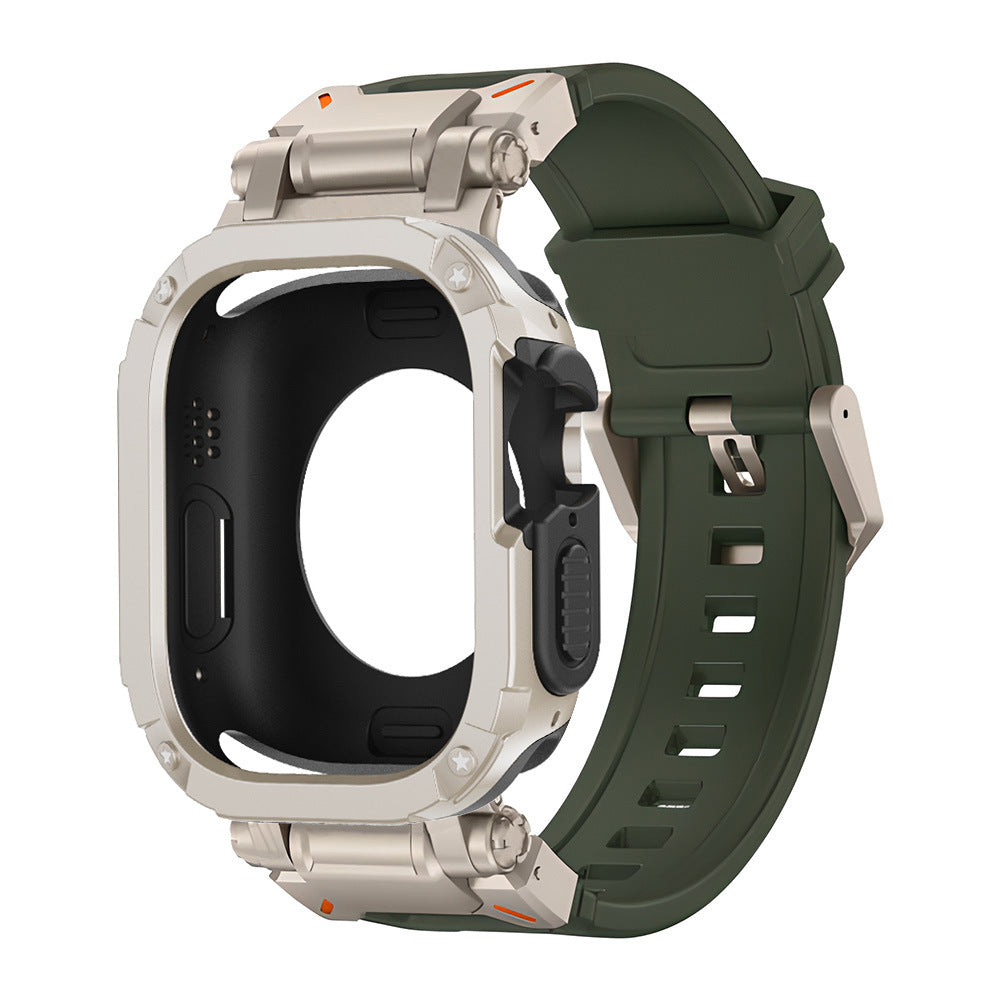 Capa 2 em 1 Explorer Tactical em Borracha Fluoro + TPU + PC para Apple Watch