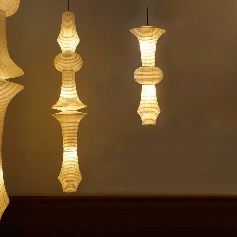 Nova Skulpturale Hängelampen mit japanischer minimalistischer Geometrie