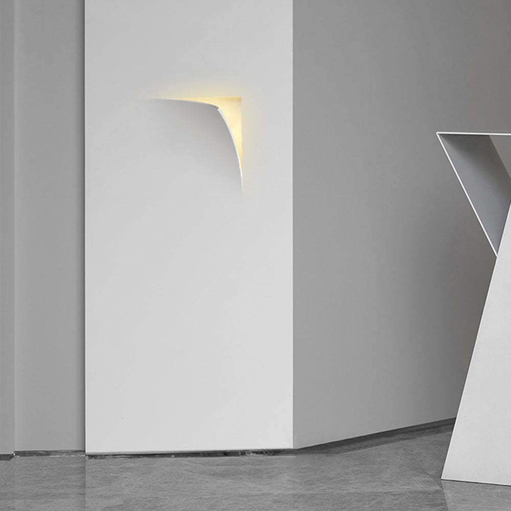 Applique murale encastrée moderne Aria — LED, finition en métal et plâtre, blanche