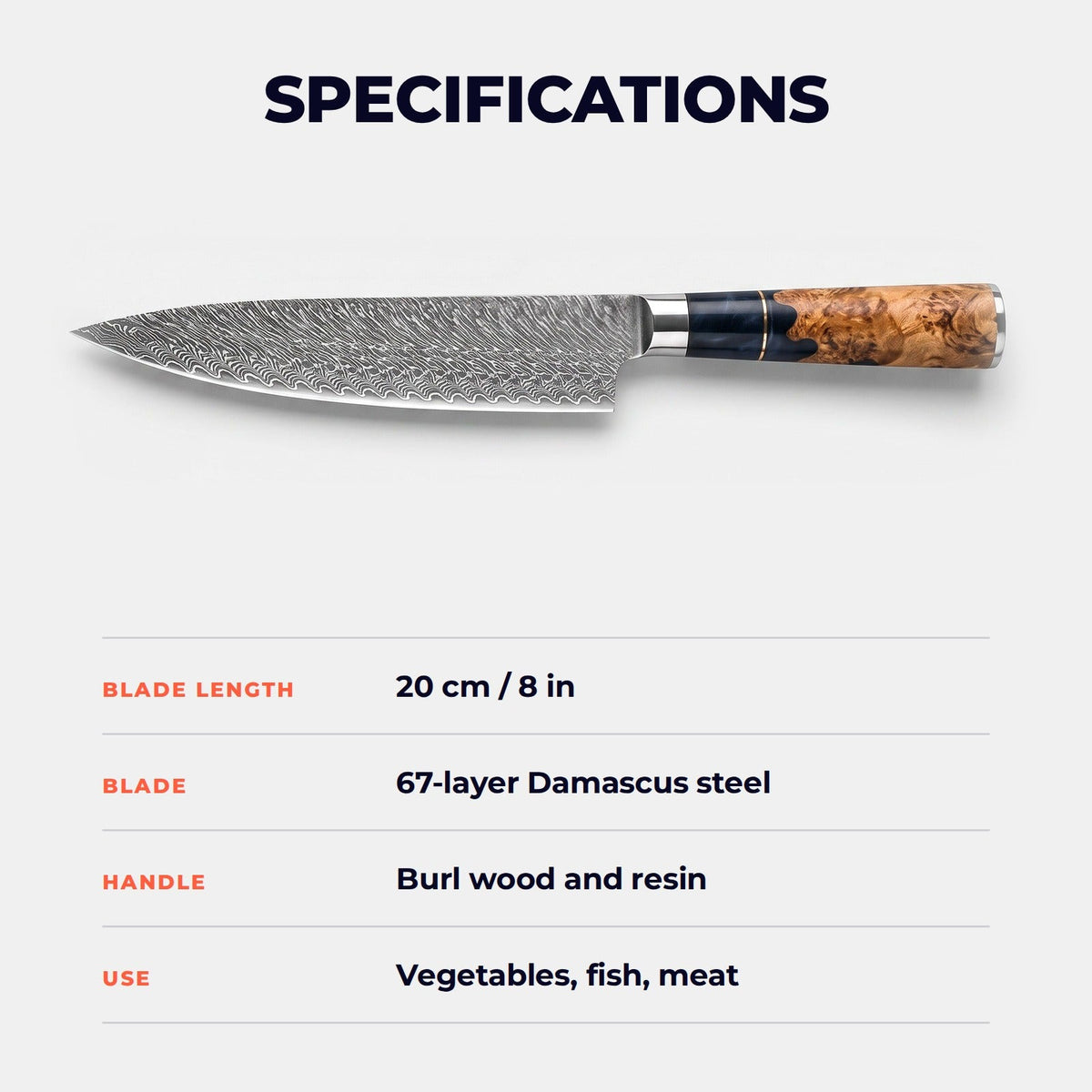 Hatori Ginkai 銀海 Series - Chef's Knife
