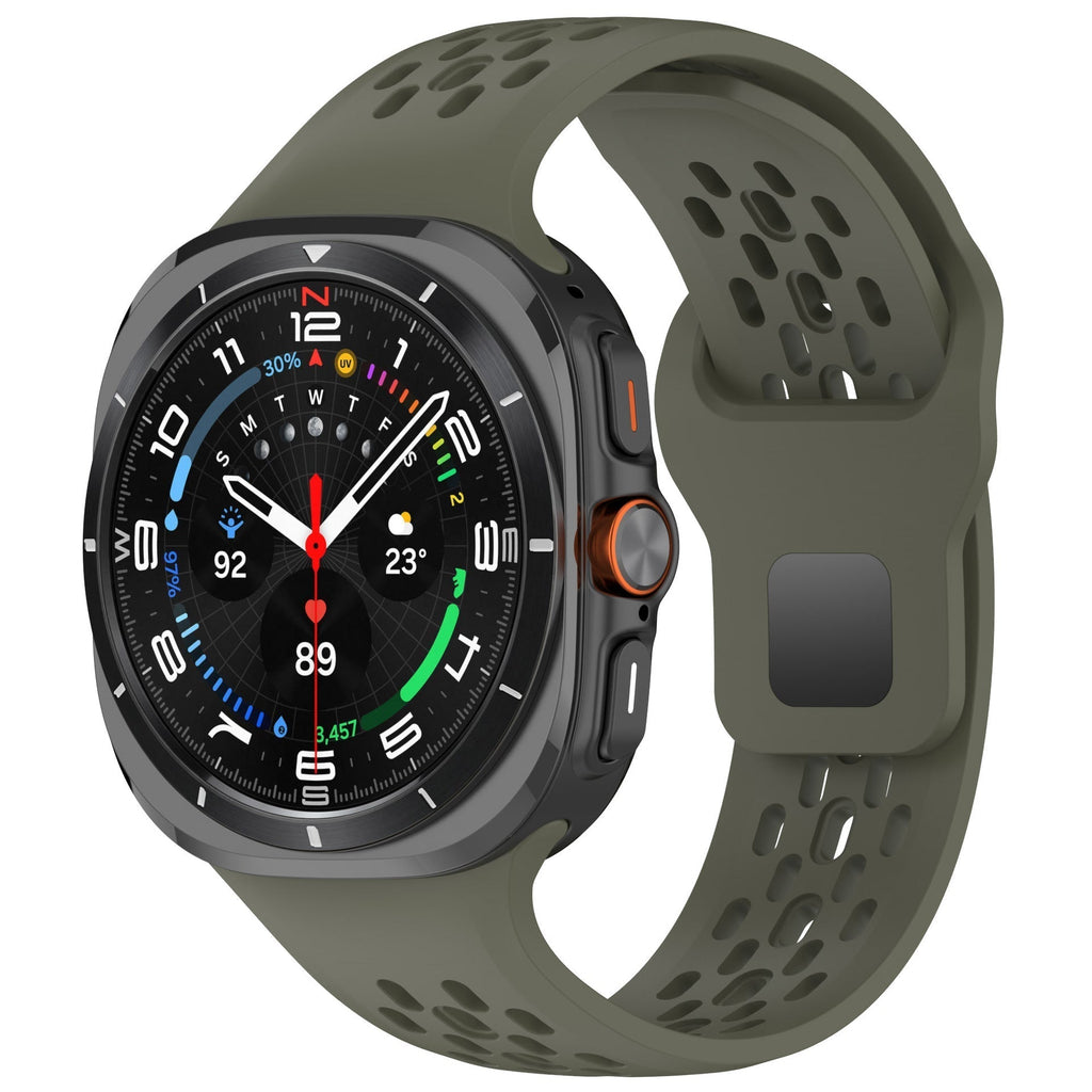 Correia de relógio desportiva em silicone respirável para Samsung Galaxy Watch7 Ultra 47mm