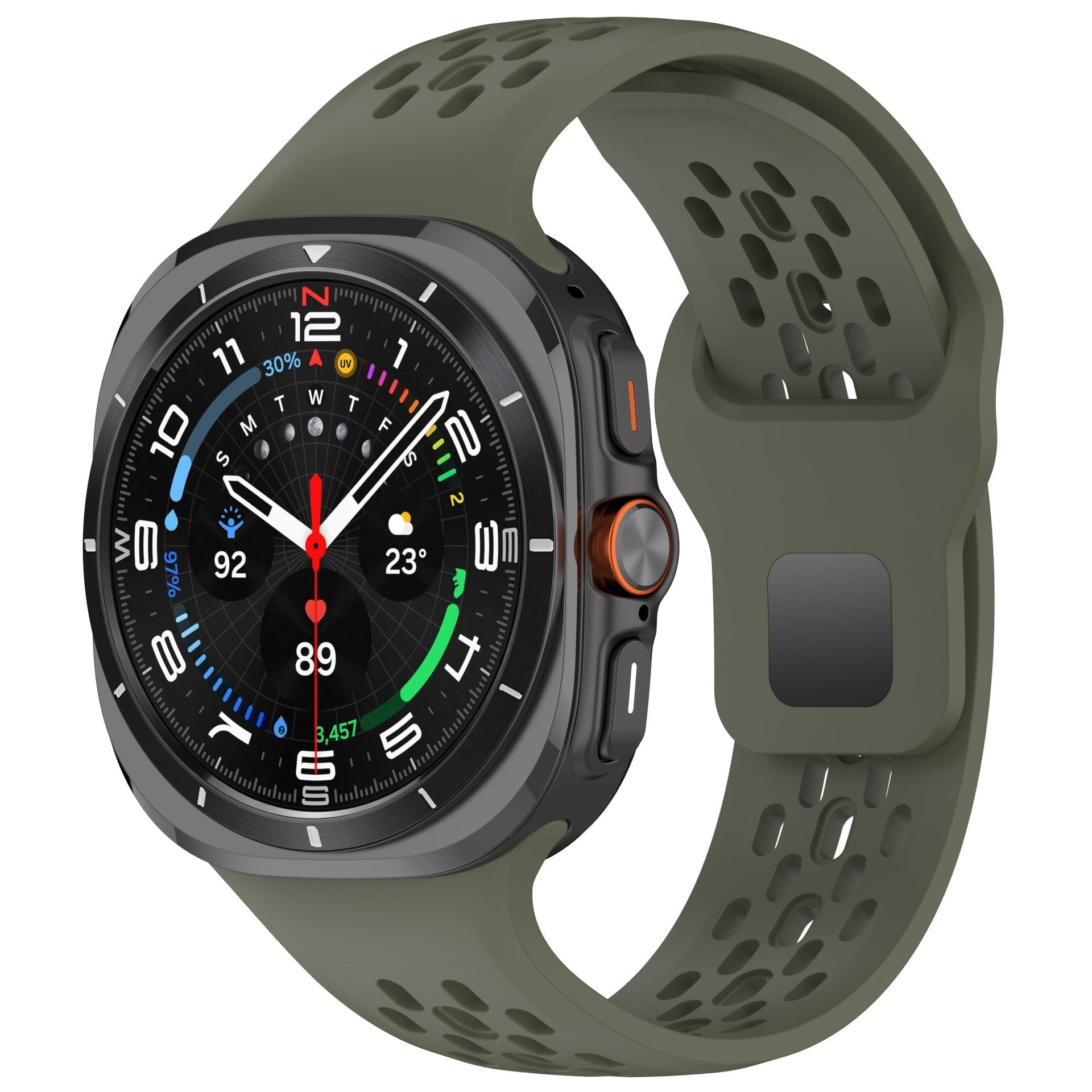 Correia de relógio desportiva em silicone respirável para Samsung Galaxy Watch7 Ultra 47mm