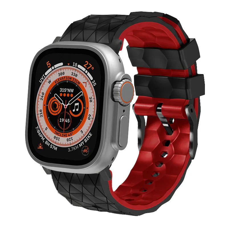 アップルウォッチ用二色フットボール柄スポーツシリコンバンド