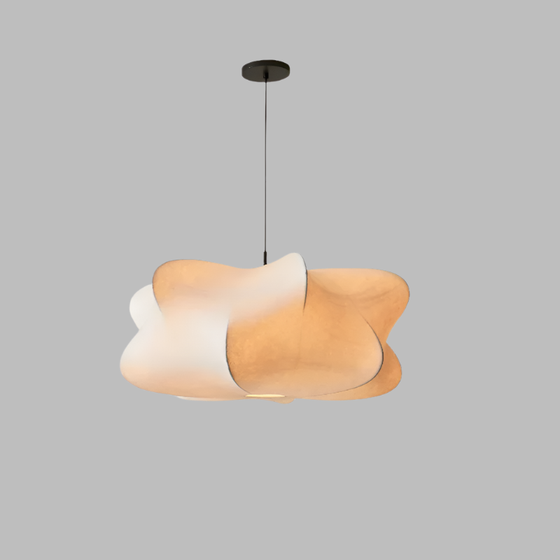 HikariLoom Silk Pendant Lamp For Minimalist Interiors Wabi Sabi