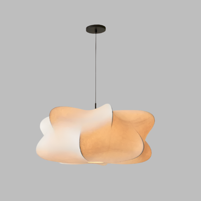 HikariLoom Silk Pendant Lamp For Minimalist Interiors Wabi Sabi