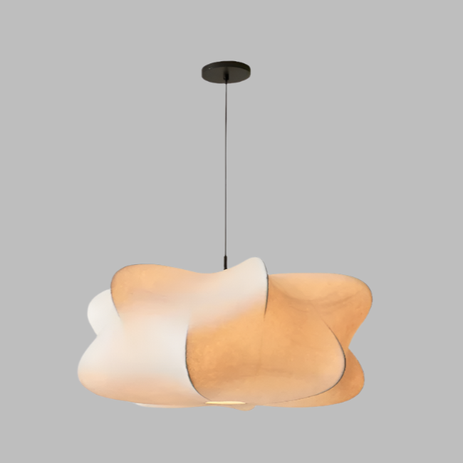 HikariLoom Silk Pendant Lamp For Minimalist Interiors Wabi Sabi