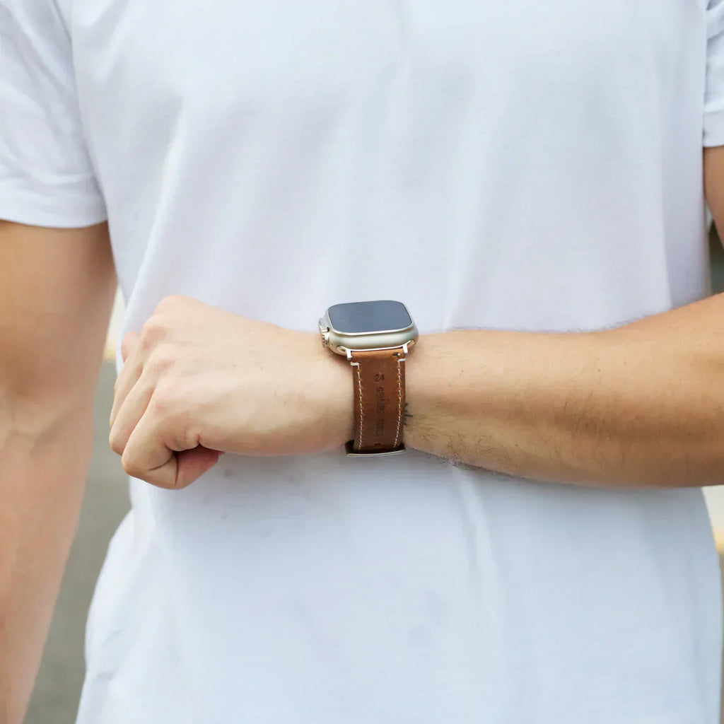 Cinturino in pelle vintage di lusso per Apple Watch