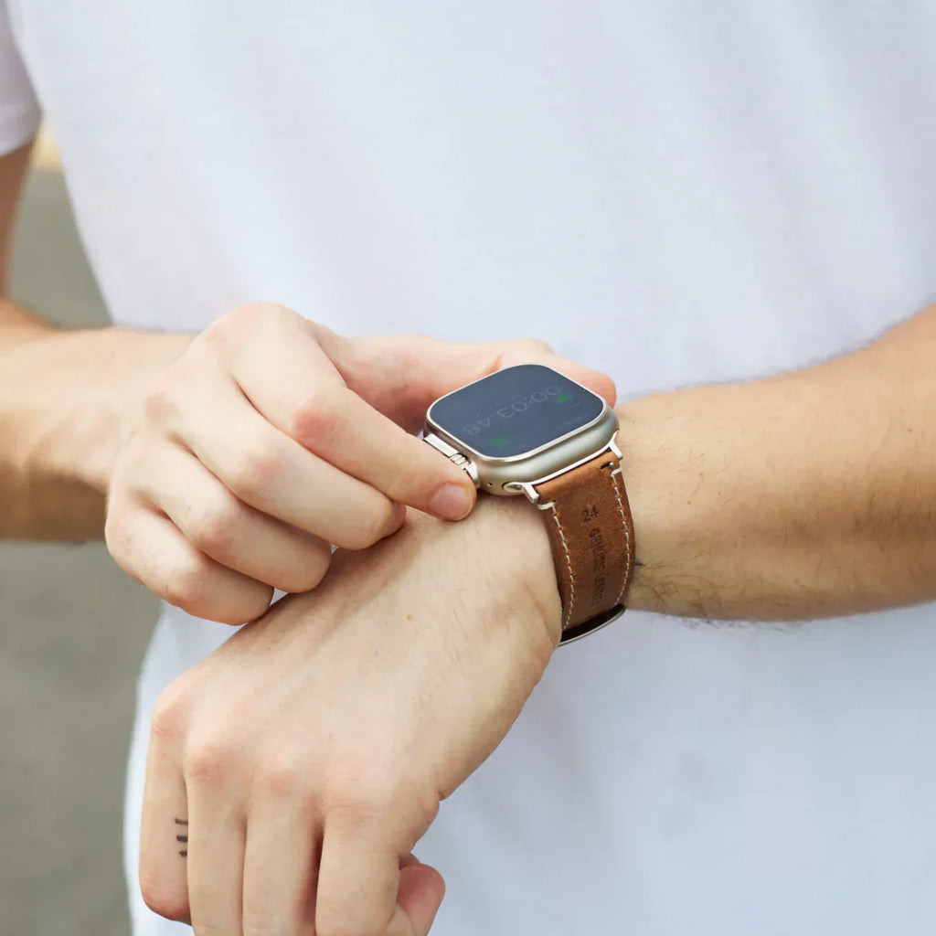 Cinturino in pelle vintage di lusso per Apple Watch