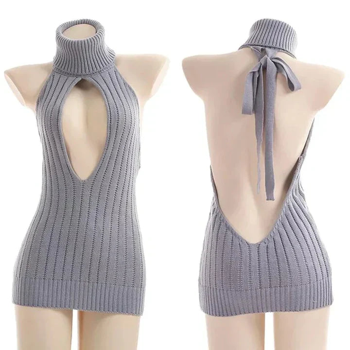 Kivágott, hátul nyitott Virgin Killer pulóver