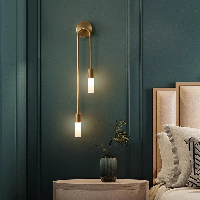 Rime modern vägglampa — 2-pack i guld, LED-glödlampa ingår