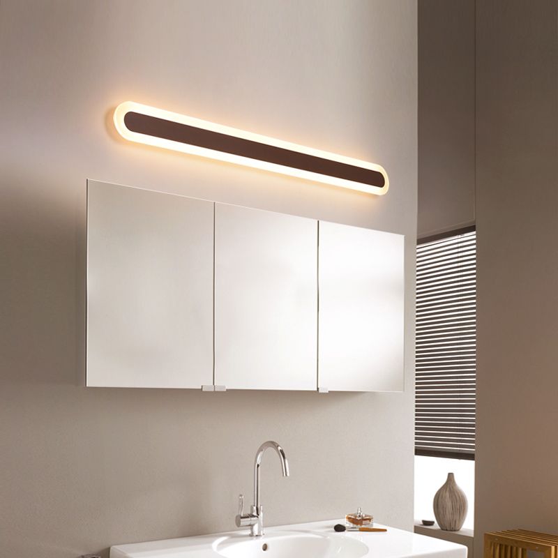 Lámpara de pared moderna Arisha para tocador - líneas blancas nítidas y marrones