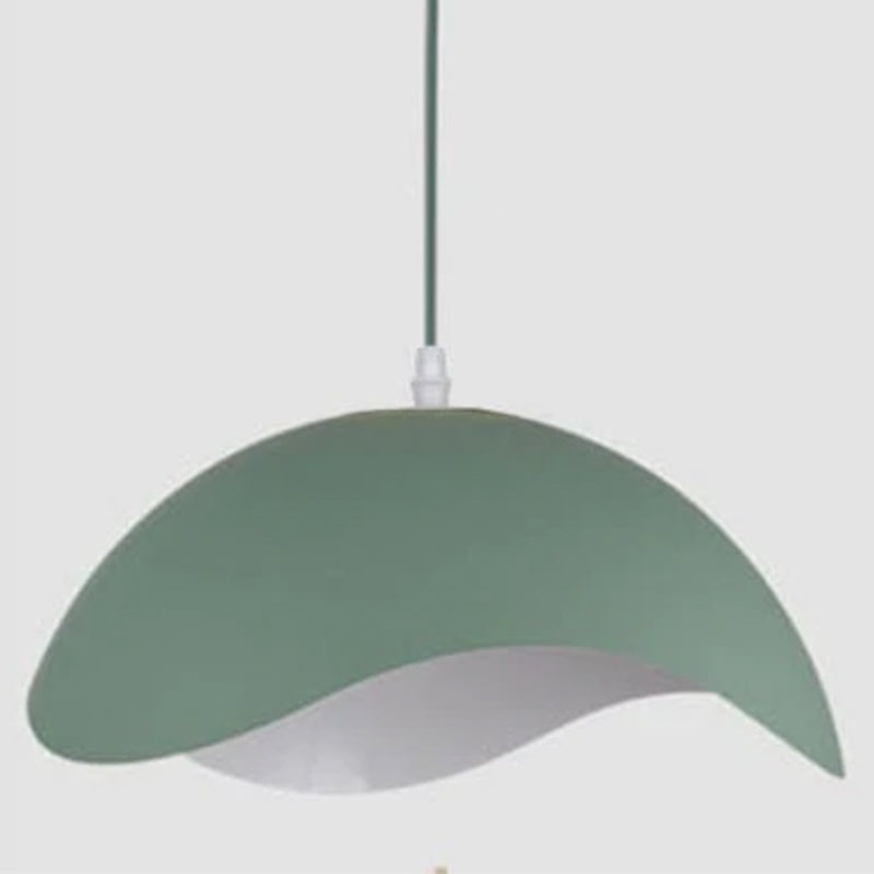 Suspension simple Valentina — abat-jour coloré, structure en bois et métal