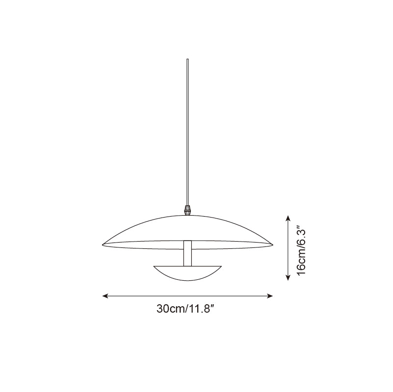 Pylos minimalistische zwarte hanglamp — geïntegreerde warmwitte led van 3000 K, vaste aansluiting