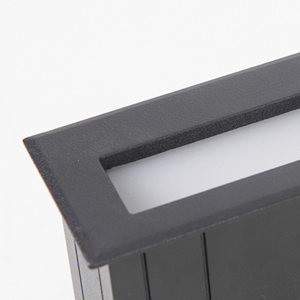 Ray Deck & Step Light, Modern Rectangular Metal, Black