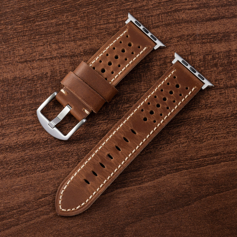 Pulseira de Couro Vintage Racing para Apple Watch