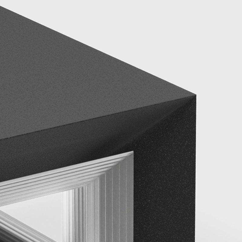 Contemporary Ray LED Metal Cube Pillar Light, Black