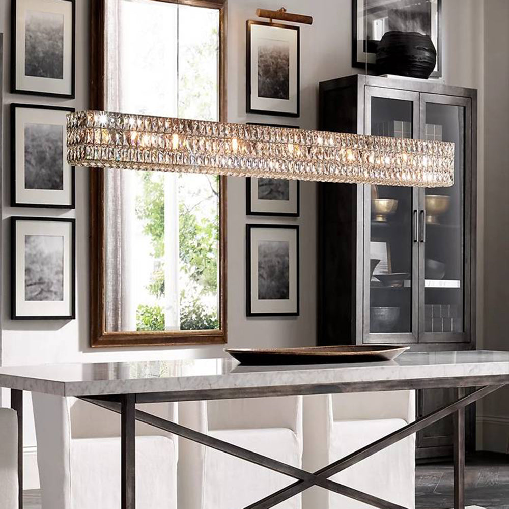 Kristy Rectangular Crystal Chandelier – 2 Colour
