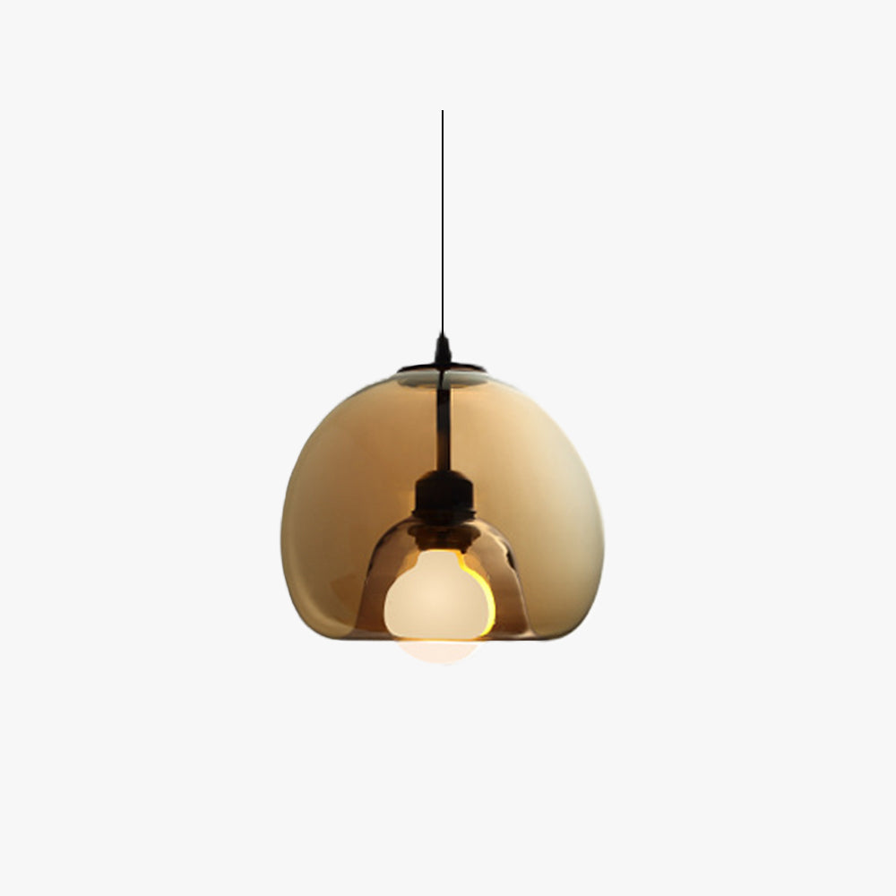 June Globe Glass Pendant Light, Amber/Smoky Grey - Neutralighting