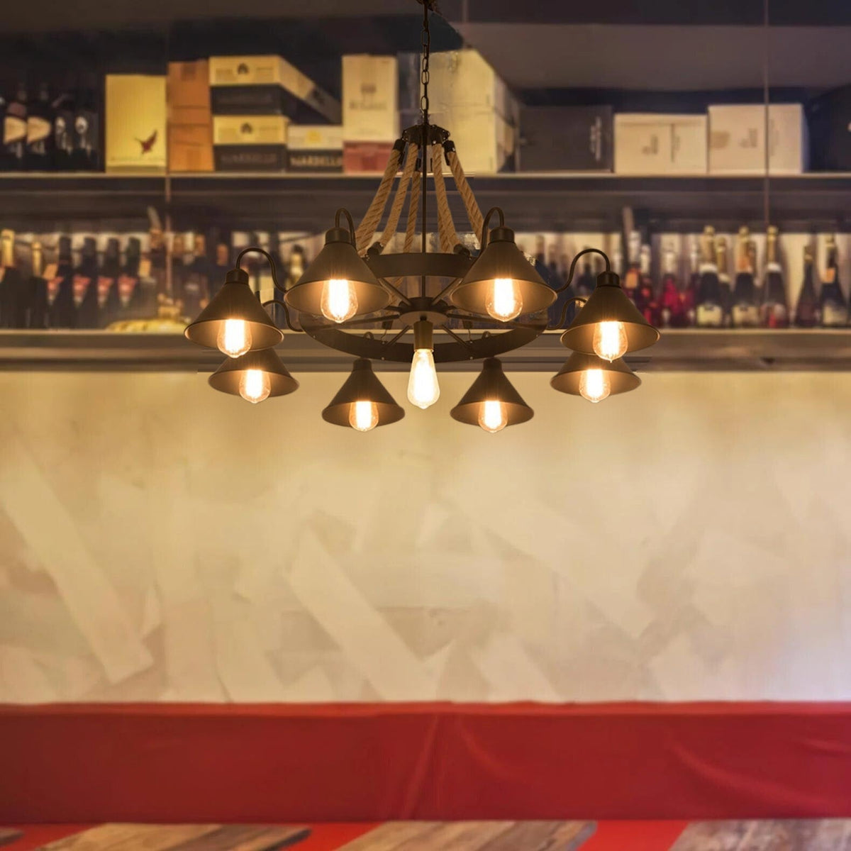 Lanoý lustr Epoch — vintage industriální styl, pevné zapojení