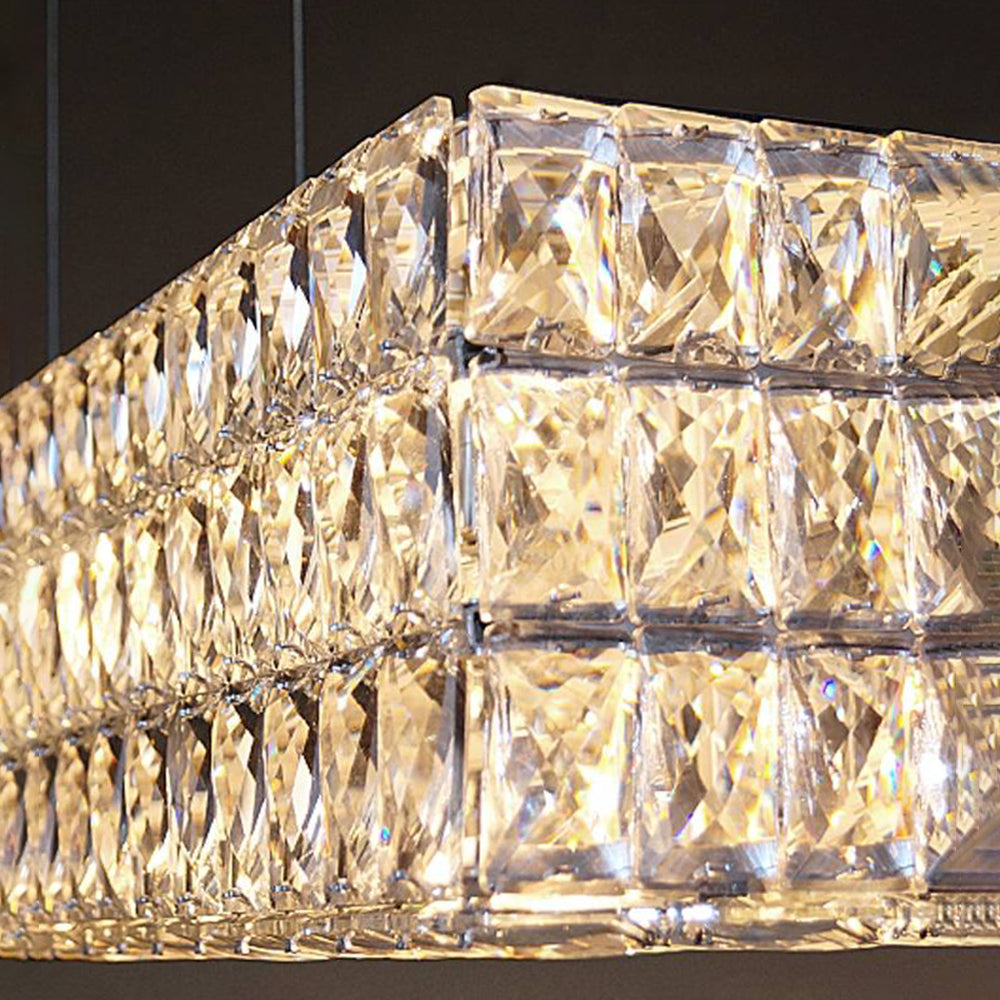 Kristy Rectangular Crystal Chandelier – 2 Colour