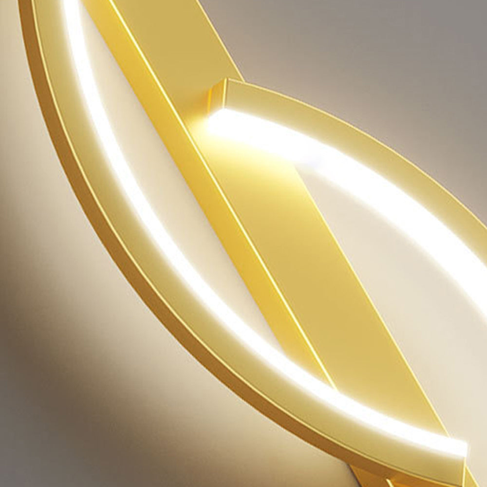 Lumor Modern Linear Wave Wall Lamp — Black & Gold, Dimmable