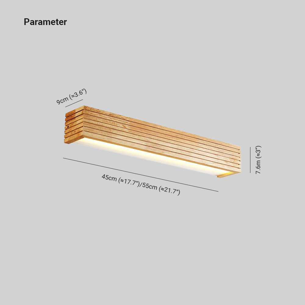Lámpara de pared LED moderna de madera Muto — Regulable, cambio entre 3 colores