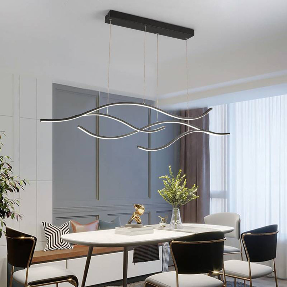 Arisha Modern Wave Pendant Light — 2 Colour, Dimmable, Bulb Included