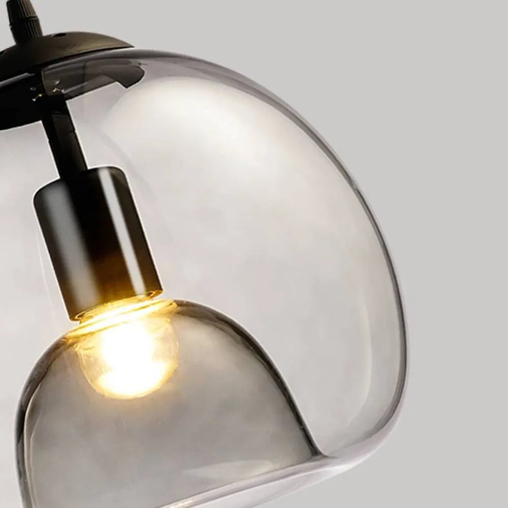 Glass Globe Pendant Light — Amber Smoky Grey, June Design