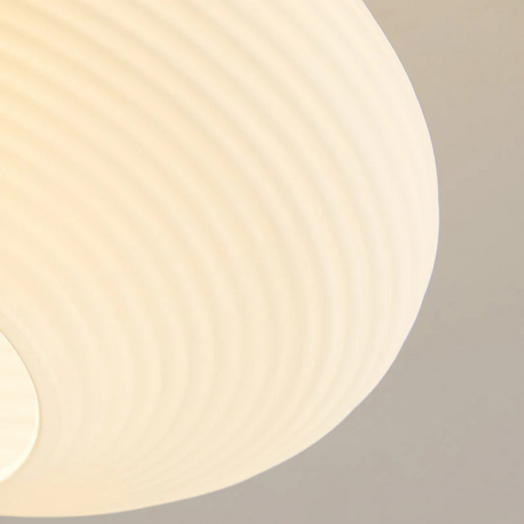 Arisha Minimalist Flush Mount Ceiling Light — Walnut Wood