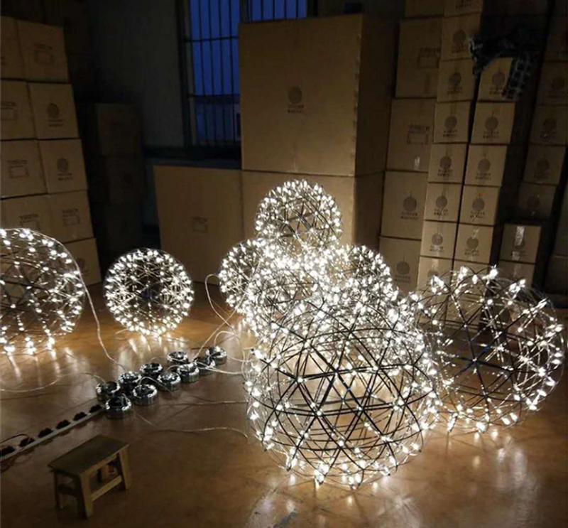 Spark Ball Pendant Light — Silver Finish