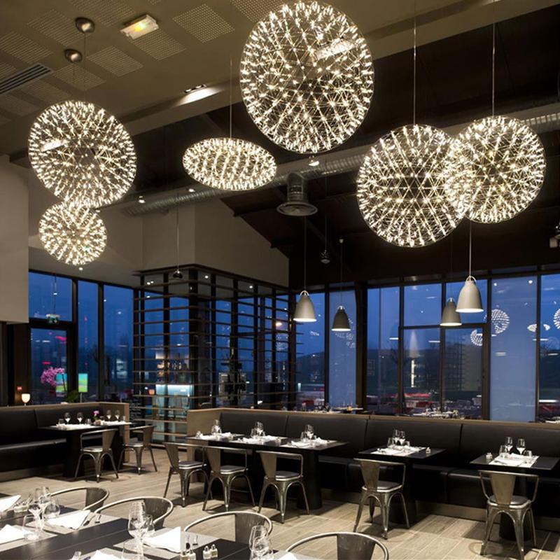 Spark Ball Pendant Light — Silver Finish